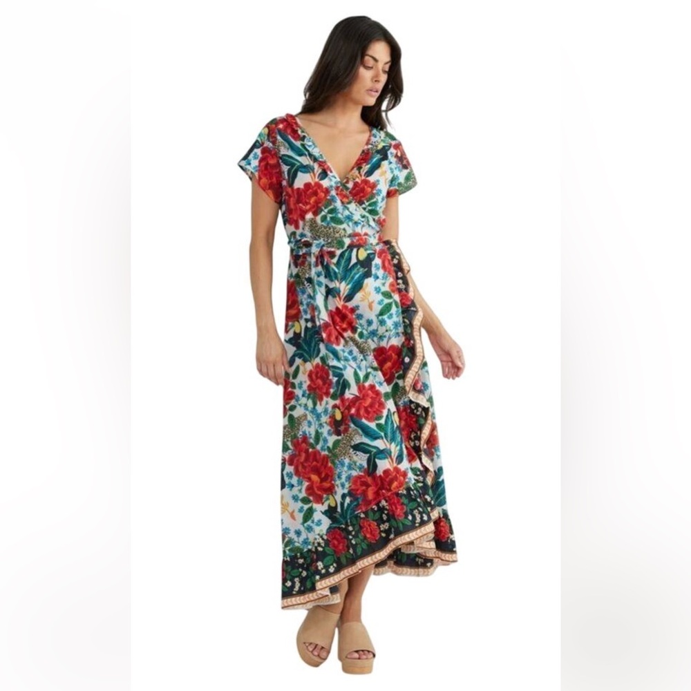 Talisman Toledo Floral Wrap Dress size Medium